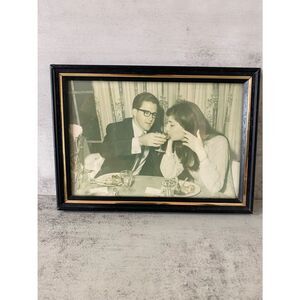 Black and Gold Framed Vintage Photo Wall Accent retro 60s Champagne Toast